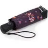 Isotoner - Parapluie Mini Auto Fleurs Aubergine