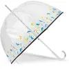 Isotoner - Parapluie cloche transparent PVC/Hirondelles