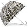 Isotoner - Parapluie cloche transparent PVC/Léopard Noir