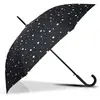 Isotoner - Parapluie Canne Auto Pois Noir/Jaune