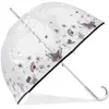 Isotoner - Parapluie cloche transparent PVC/Papillon rose