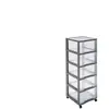 SUNDIS Tag Tower XL, tour de rangement en plastique gris, avec roulett...