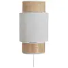 Applique incurvée rotin et tissu blanc Ostaria