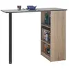 SIMMOB Meuble Rangement de Cuisine Chêne avec Table - Noir