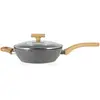 Sauteuse - MENASTYL - 24 cm - Cannelle - Avec couvercle en verre - Poi...