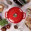 MENASTYL - COCOTTE COLETTE RONDE 7L 29CM EN FONTE ÉMAILLÉ ROUGE
