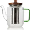 OGO Living - Theepot borosilicaatglas - Karl - groen handvat - 550 ml