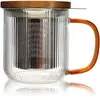 OGO Living - Theemok met zeef - Karl - borosilicaatglas - amberkleurig...