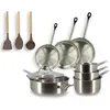 Batterie de cuisine 10 pièces - MENASTYL - PROFESSIONNEL - en acier inoxydable - Tous feux dont induction