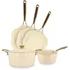Lot de 5 pieces dahlia en aluminium recycle beige