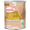 Babybio - 3 Céréales Nature - Bio - 220g - Dès 6 mois
