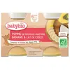 Babybio Fruits Pot Pomme Banane Lait de Coco +6m Bio 2 x 130g