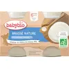Babybio - Petit Pot Bébé Brassé Nature - Bio - 2x130g - Dès 6 mois