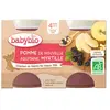 Babybio Fruits Pot Pomme Myrtille +4m Bio 2 x 130g