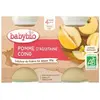 Babybio Fruits Pot Pomme Coing +4m Bio 2 x 130g