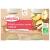 Babybio Fruits Pot Pomme Vanille +4m Bio 2 x 130g