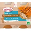 Babybio Repas Midi Pot Carotte Potimarron Truite +8m Bio 2 x 200g