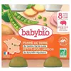 Babybio Repas Midi Pot Pomme de Terre Petits Pois Jambon +8m Bio 2 x 2...
