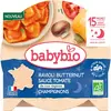 Babybio Ravioli Butternut Sauce aux Tomates de Nos Régions et Champignons Bio 190g