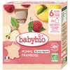 Babybio Fruits Gourde Pomme Framboise +6m Bio 4 x 90g