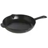 STAUB Poêle à frire en fonte noire 26 cm avec bec verseur compatible tous feux
