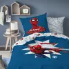OMYDREAM Parure de lit - Spiderman - Home Jumping - 100% coton - Bleu - Personnage de fiction