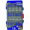 Fraises de défonceuse - Tivoly - Set de 12 Pièces - Bleu - Lames carbu...