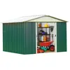 Abri de jardin métal vert 6,4 m2 Yardmaster + kit d'ancrage