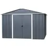 Abri de jardin métal gris 6,44 m2 Yardmaster + kit d'ancrage