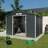 trigano Abri de jardin métal gris 6,5 m2 + kit d'ancrage