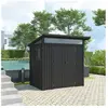 trigano Abri de jardin moderne 3m2 Gris Anthracite monopente en acier galvanisé