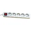 Bloc 5x2P avec interrupteur 3G1 - 1.5 m ELECTRALINE - Blanc