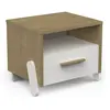 Table de chevet Naili - Marron et blanc - 1 tiroir - Bois - Panneaux de particules - Contemporain - Design