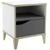 Table de chevet 1 tiroir - GENIUS - Blanc et Gris - 36,8 x 33 x 43,8 c...