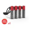 Lot de 4 Piles AAA / LR03 Li-ion 1.5V rechargeables par USB-C avec câb...
