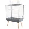 Cage surélevée Néo Jili pour oiseaux - ZOLUX - L 78 x P 47,5 x H 112 cm - Gris