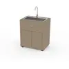 Meuble Avec Evier Integre, 80 X 55 Cm Taupe