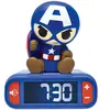 Lexibook Réveil avec Veilleuse Lumineuse Captain America en 3D