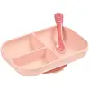 Beaba Set Repas Silicone 2 Pièces Compartimenté - Pink