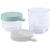 BEABA Béaba - Set glazen bewaarpotjes - 1x 150ml en 1x 250ml - Grijs/Blauw