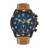 Montre Patrouille de France Chronographe Cadran Bleu Cuir Marron A4-100C-668133