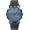 Montre CERTUS Homme - Cuir Noir - Quartz - Analogique - Boîtier Rond 39 mm