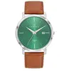 Montre - CERTUS - 611198 - Acier - Cuir Marron - Étanchéité 30m - Analogique