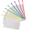 Djois Tarifold Fr 509009- Lot de 8 Pochettes Plastique A4 Zip, Fermeture éclair Document Chemises transparentes Dossier pour Bureaux, Voyage, école, Maison, 4 Couleurs Assortie