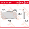 TRW MCB755SV Plaquettes de Freins Sinter Street, TÜV Homologué
