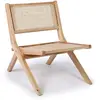 MENZZO Chaise pliante Masdam Bois massif naturel et cannage en rotin -...