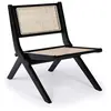 MENZZO Chaise pliante Masdam Bois massif brun foncé et cannage en roti...