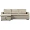 MENZZO Canapé d'angle convertible Toledo Tissu Beige