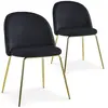 MENZZO Lot de 2 chaises Spectra Velours Noir