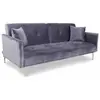 Canapé convertible clic-clac 3 places Carla Velours Gris - MENZZO - Co...